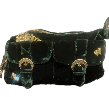 Crushed Green Velvet Bag  by Matthew Williamson - NEW with Tags
