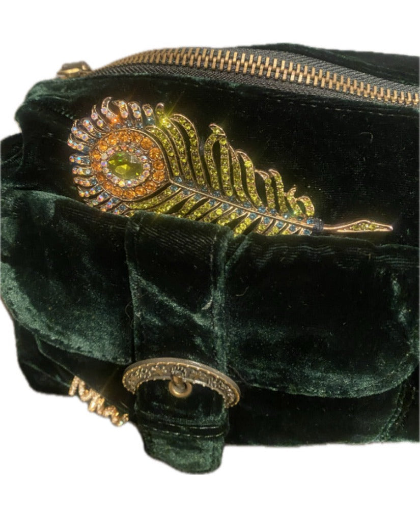 Crushed Green Velvet Bag  by Matthew Williamson - NEW with Tags