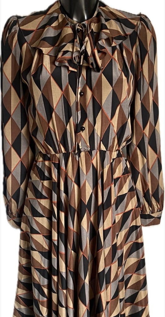 Salvadori Paris Multicoloured Silk Dress UK12