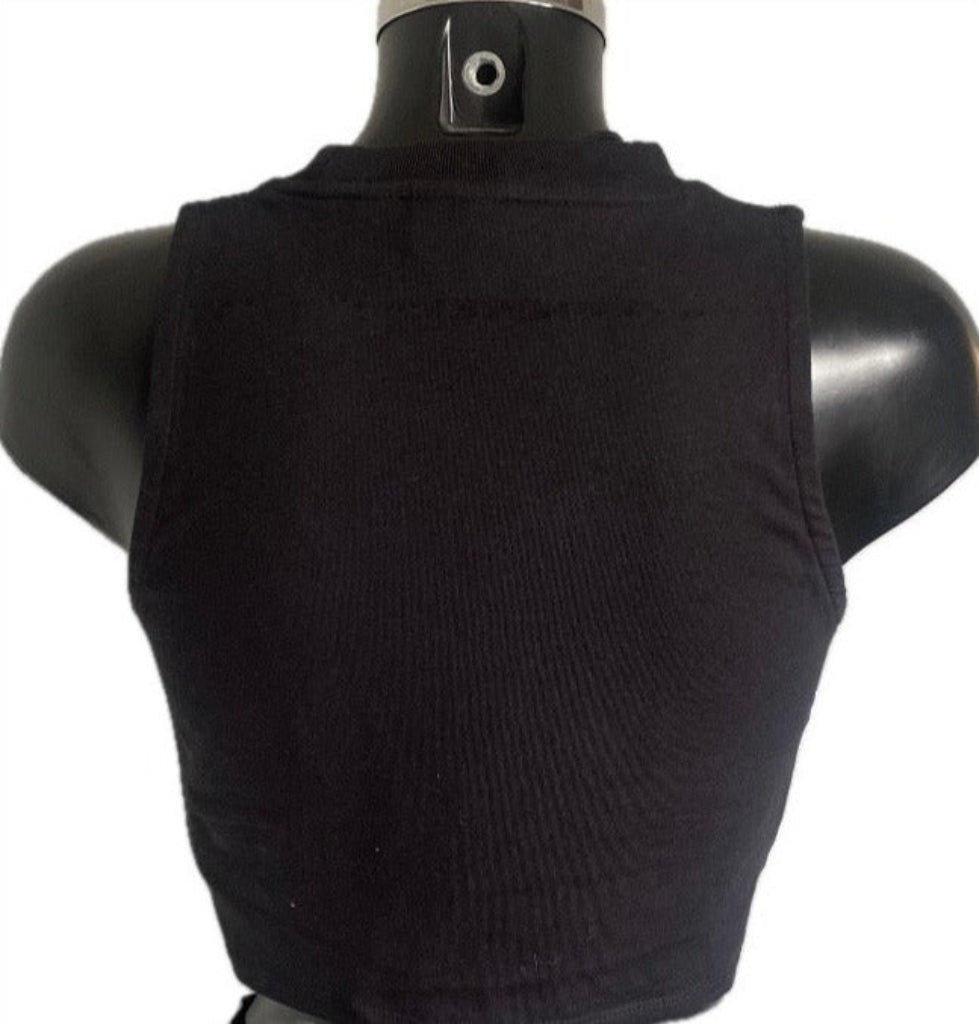 Adidas Black Crop Top - UK14 - Rear