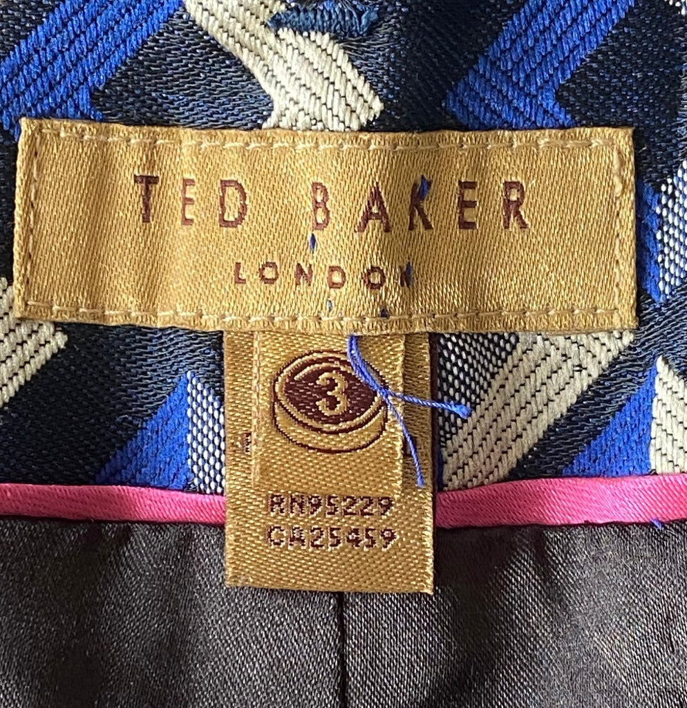 Ted Baker Navy Patterned Shorts - Label
