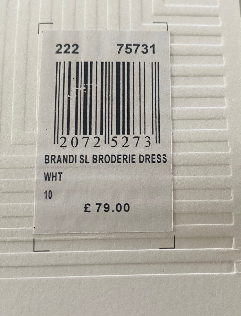 JOHN LEWIS White Waffle Pattern Dress - UK10