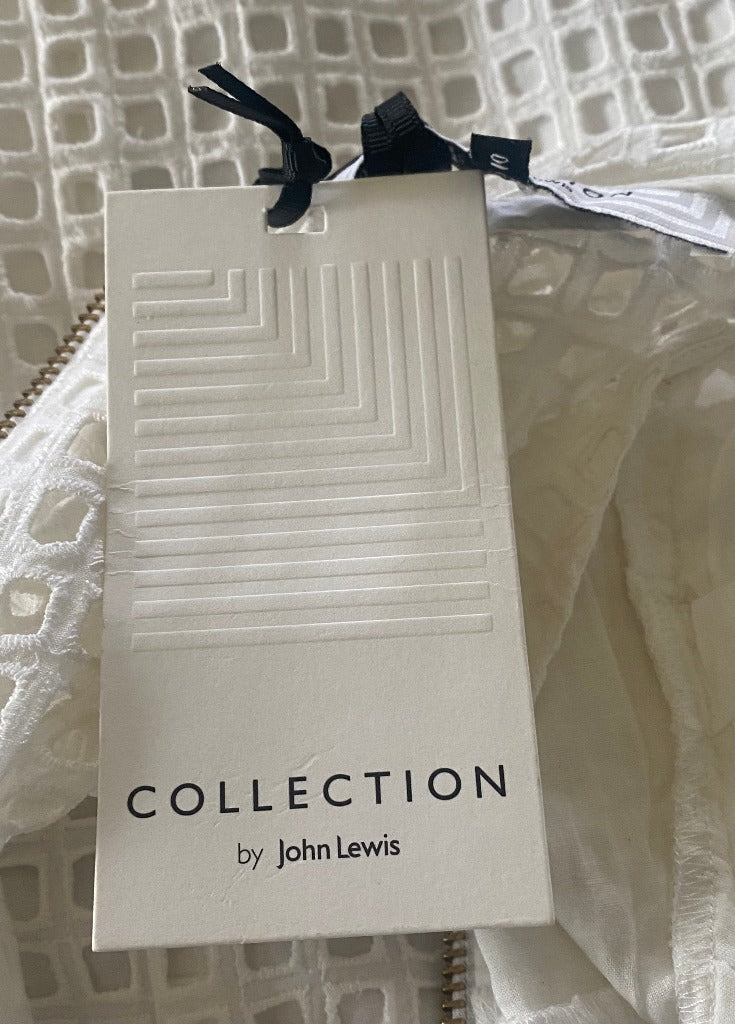 JOHN LEWIS White Waffle Pattern Dress - UK10