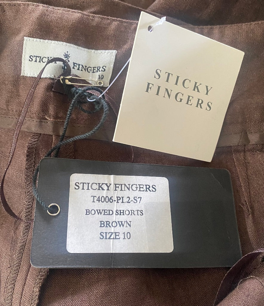 Sticky Fingers Brown Linen Shorts - UK10