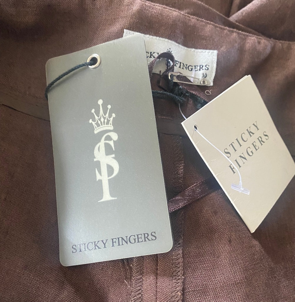 Sticky Fingers Brown Linen Shorts - UK10