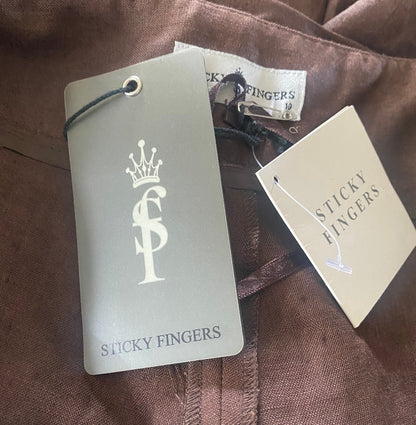 Sticky Fingers Brown Linen Shorts - UK10