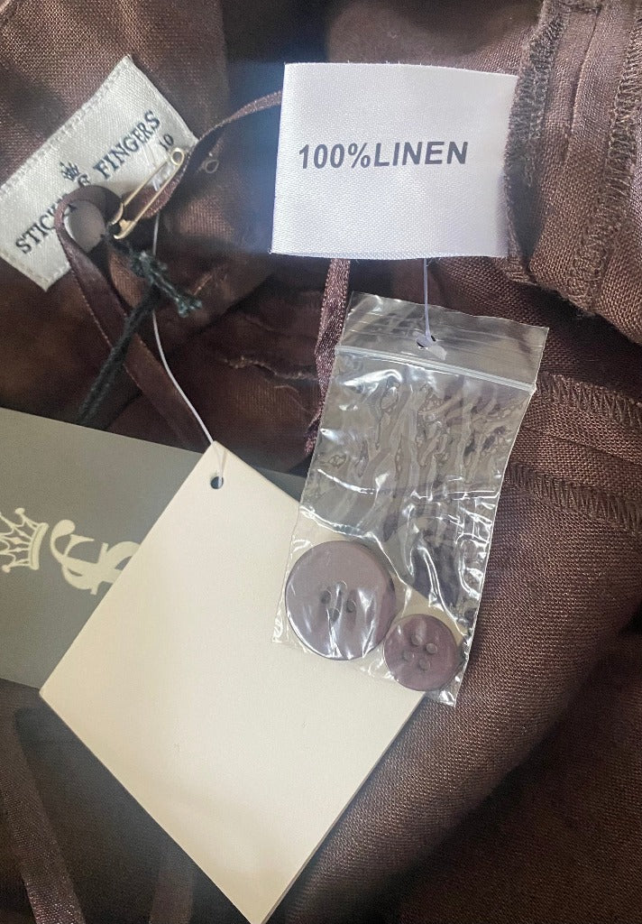 Sticky Fingers Brown Linen Shorts - UK10