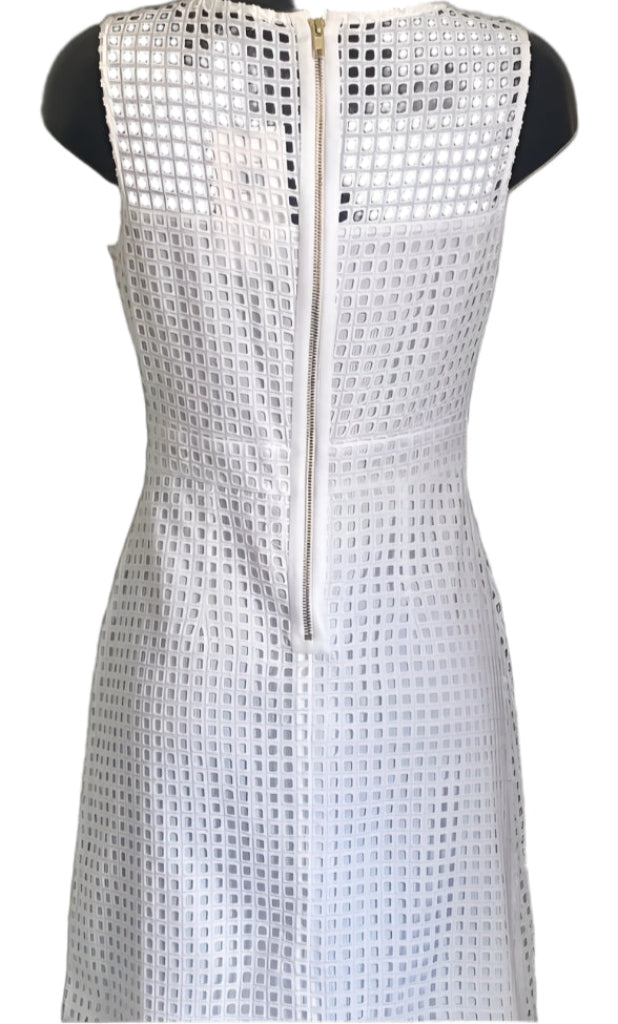 JOHN LEWIS White Waffle Pattern Dress - UK10