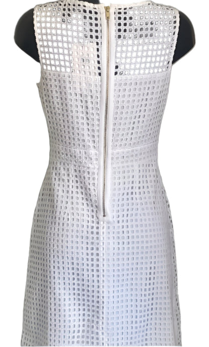 JOHN LEWIS White Waffle Pattern Dress - UK10