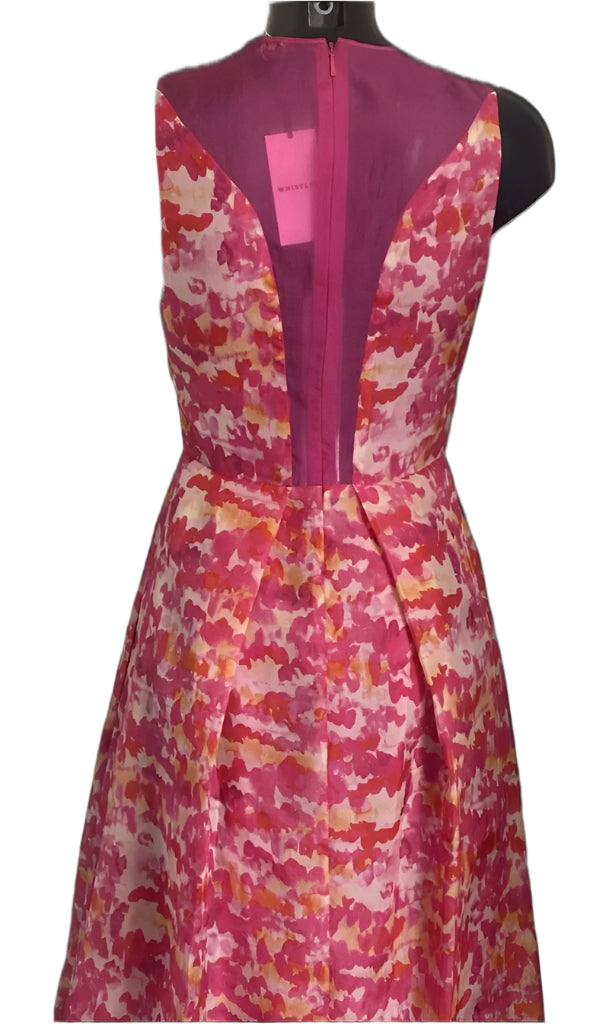 WHISTLES Watercolour Silk Dress - UK8