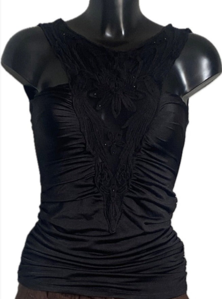 LIPSY London Black Ruched Top - UK10