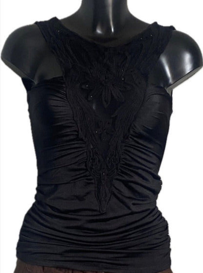 LIPSY London Black Ruched Top - UK10