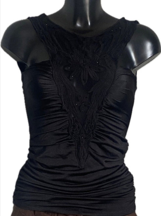 LIPSY London Black Ruched Top - UK10