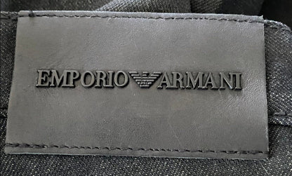 Emporio Armani Black Jeans Leather Patch