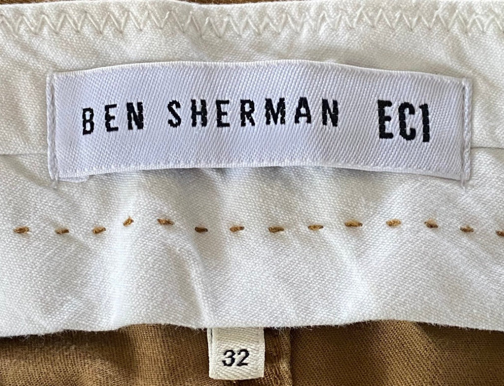 Ben Sherman Tan EC1 Slim Shorts Label