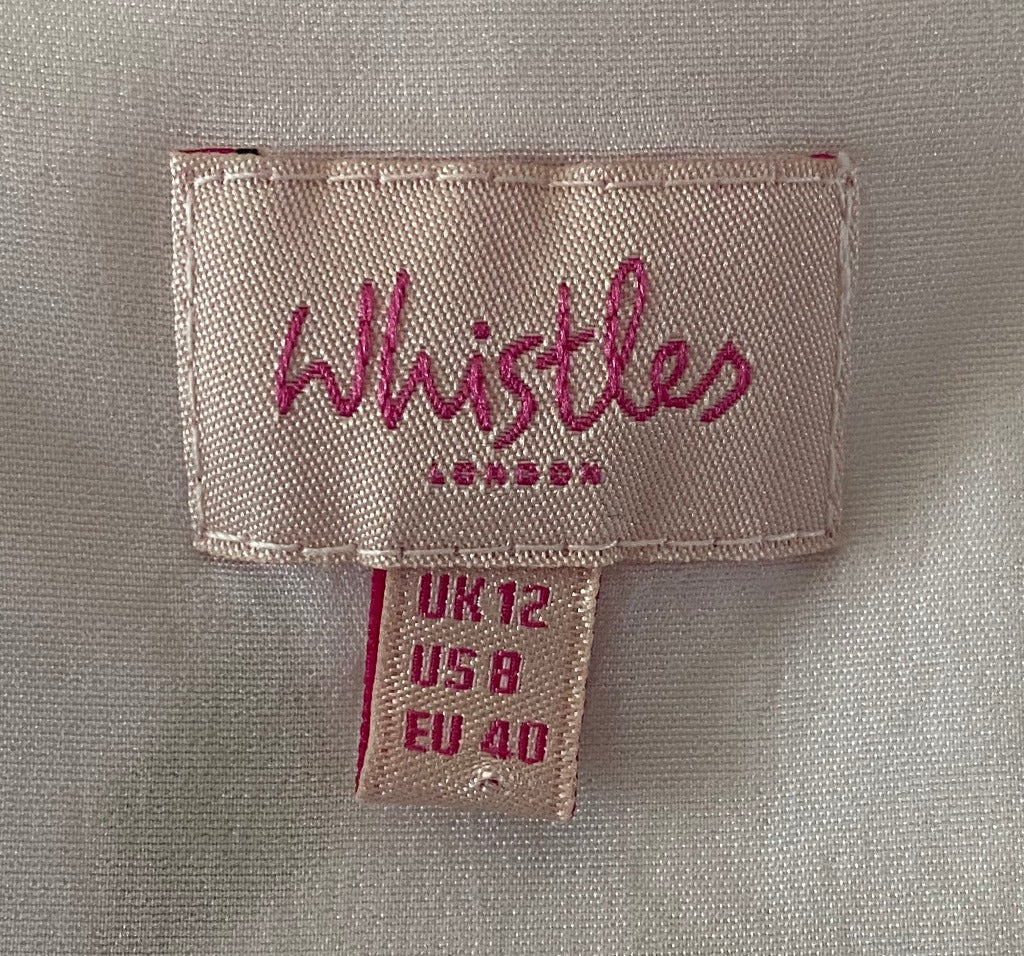 WHISTLES White Flowered Dress - UK12