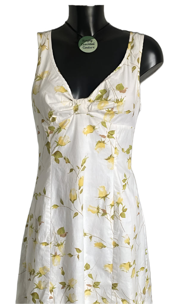 WHISTLES White Flowered Dress - UK12