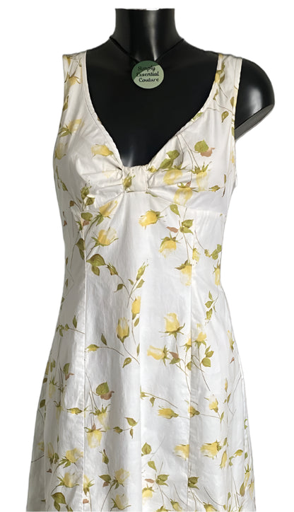 WHISTLES White Flowered Dress - UK12