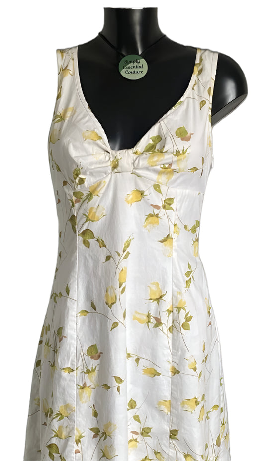 WHISTLES White Flowered Dress - UK12