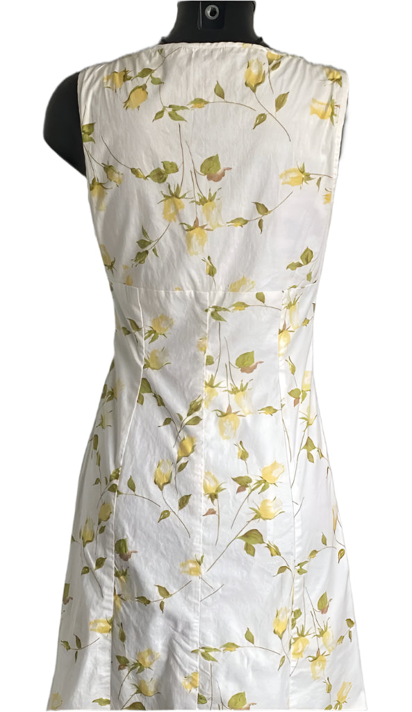 WHISTLES White Flowered Dress - UK12