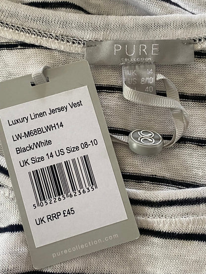 PURE Linen Vest Top size UK14 NEW with Tags