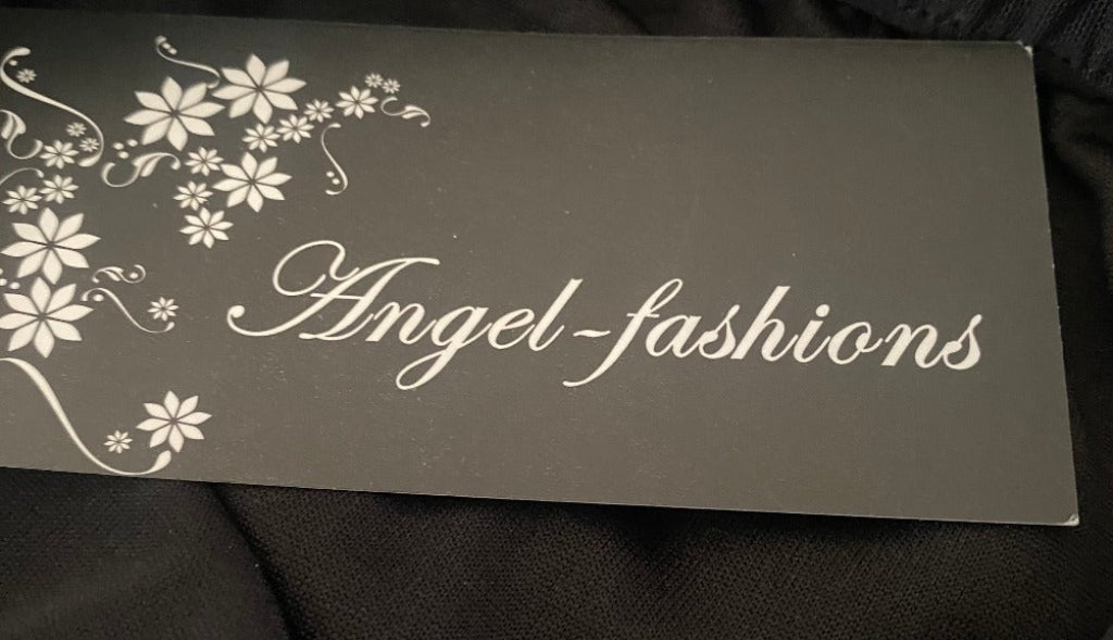 Angel Fashions Long Black Peacock Dress - Tags