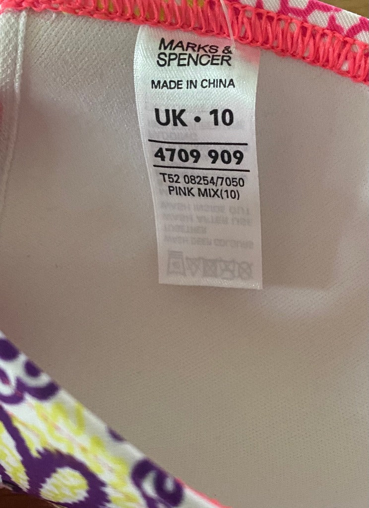 Zandra Rhodes Pink Bikini size UK10. NEW