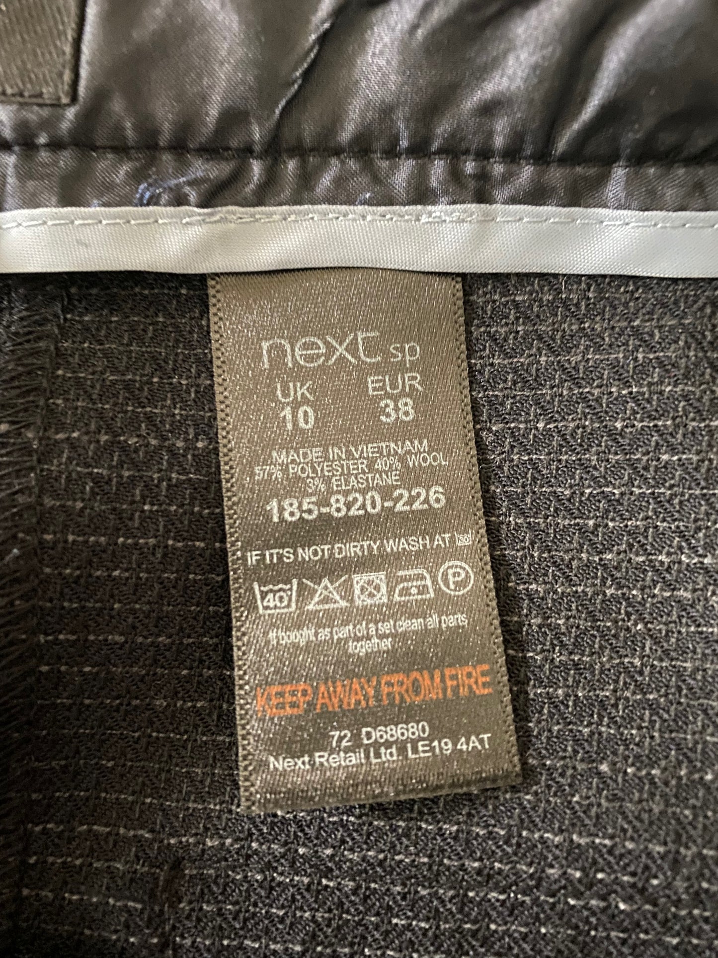 NEXT SP Navy Tailored Trousers UK10 - NEW