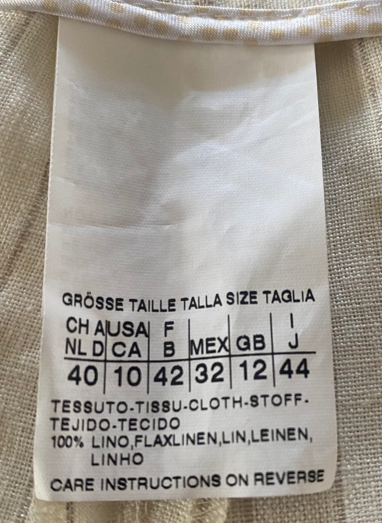 Max Mara Cream 100% Linen Crops