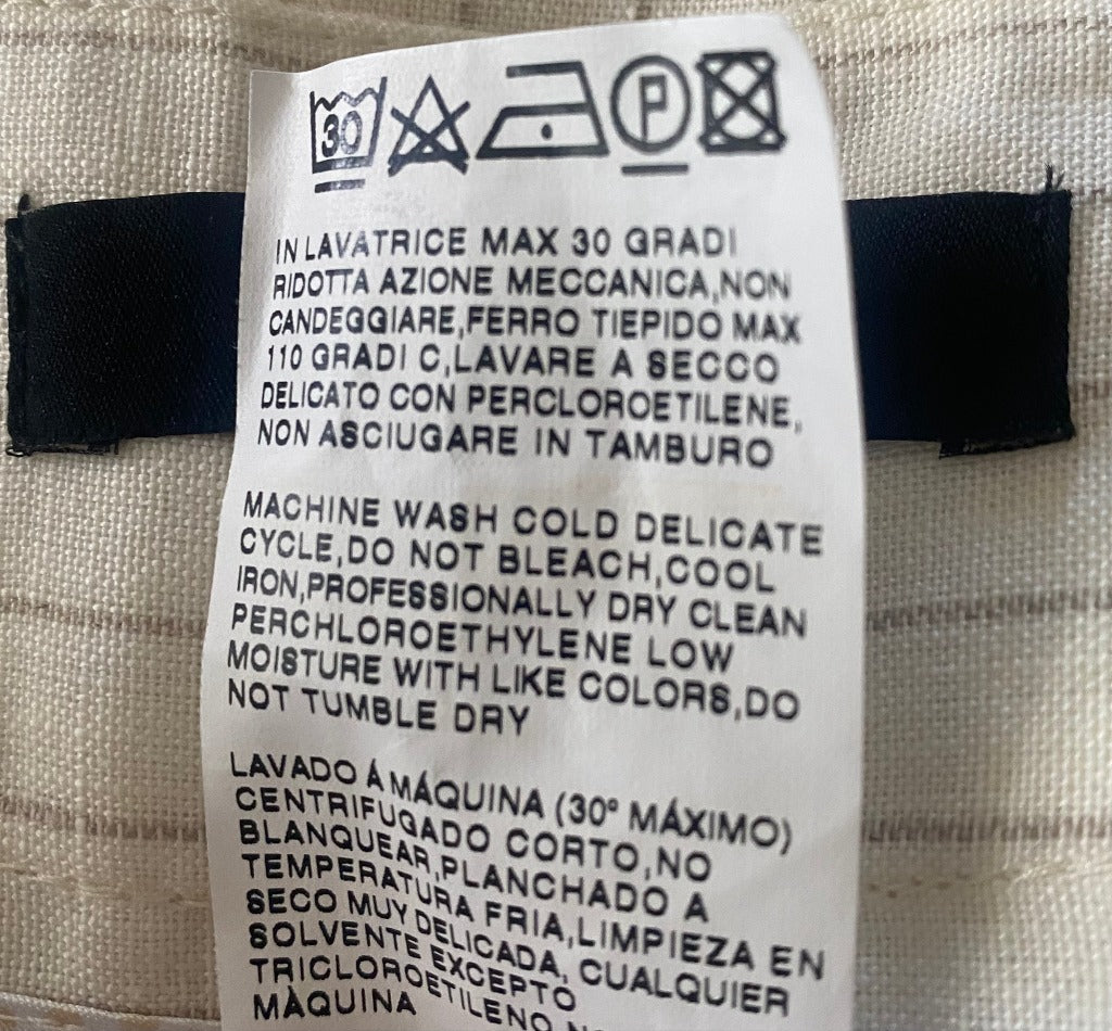 Max Mara Cream Linen Trousers - Wash  Label