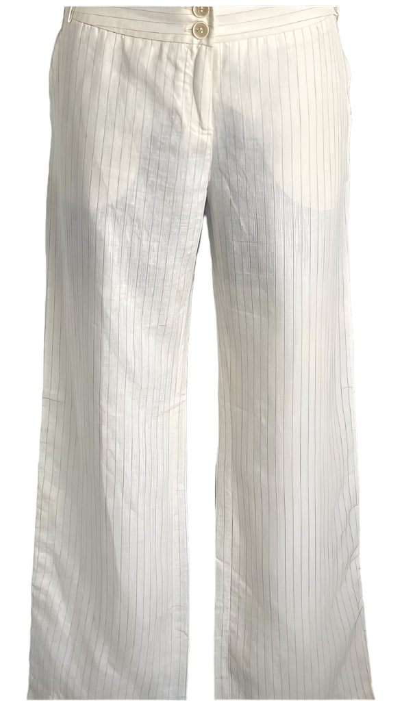 Max Mara Cream Linen Trousers - UK12