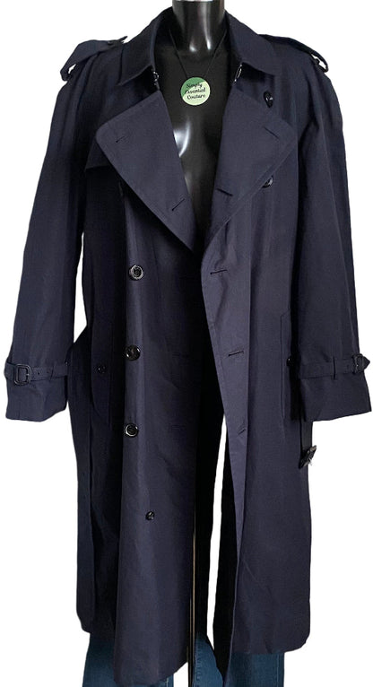 BURBERRY Navy Trench Coat Size 52 - UK L