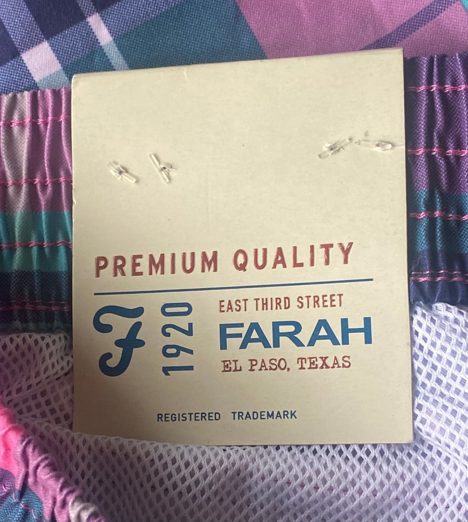 FARAH Checked Shorts - Size UK M 