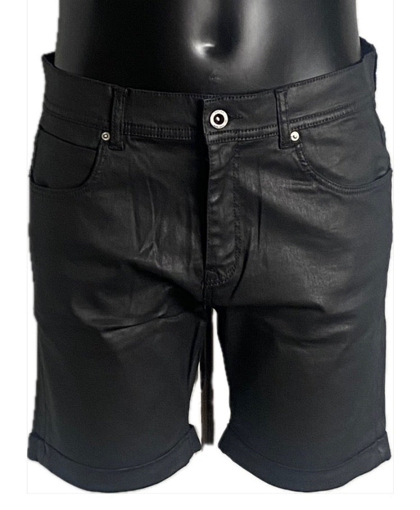 ZARA MAN Black Waxed Shorts W32