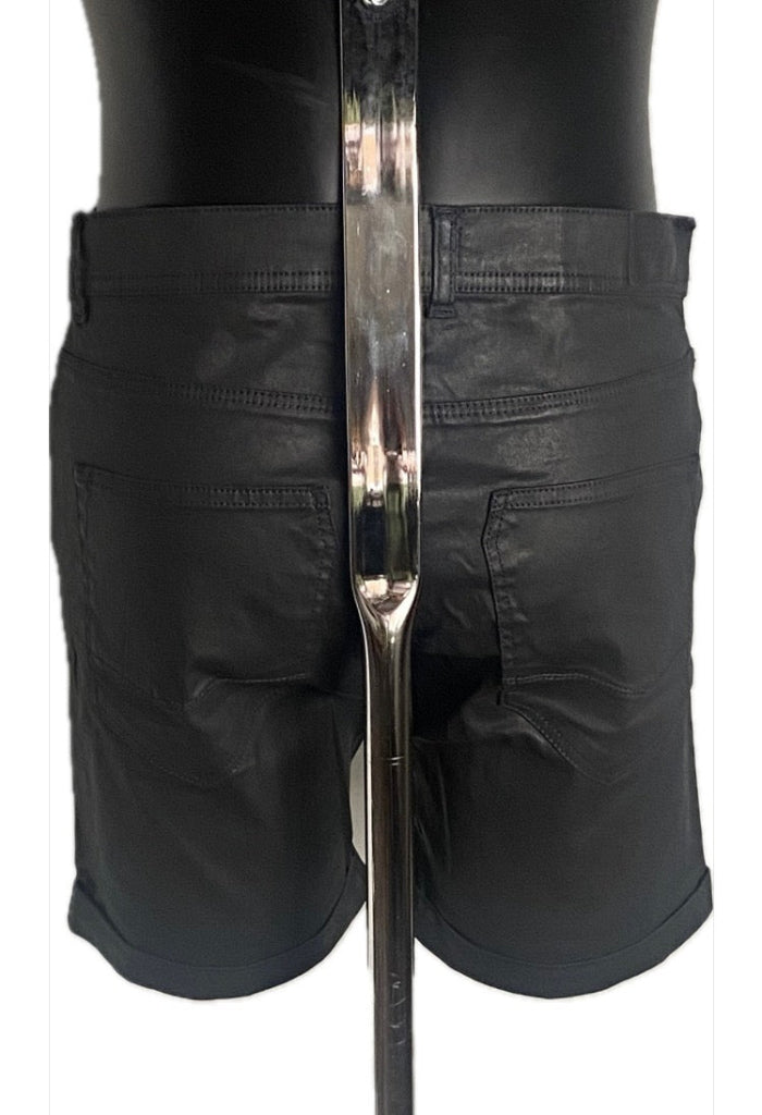 ZARA MAN Black Waxed Shorts W32