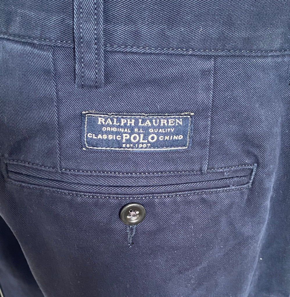 POLO Navy Chino Trousers - Badge