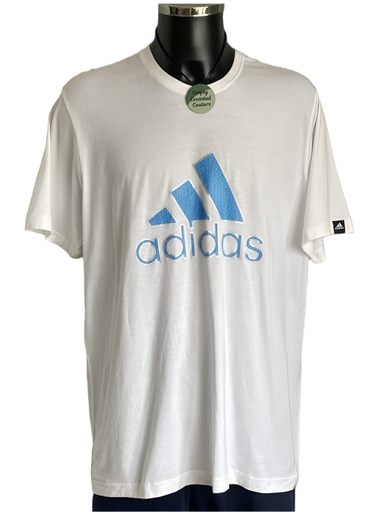 Adidas White Print T-Shirt - Size 2XL - NEW with Tags