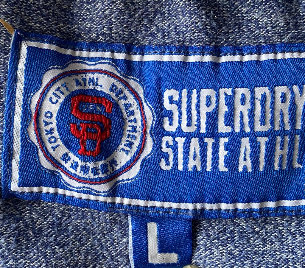 Superdry Blue T-Shirt - Size L - Label