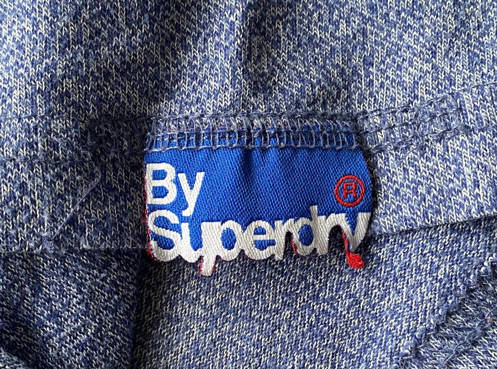 Superdry Blue T-Shirt - Size L - Badge