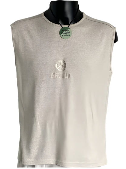 Moschino Cream Vest Top - Size XL - Front