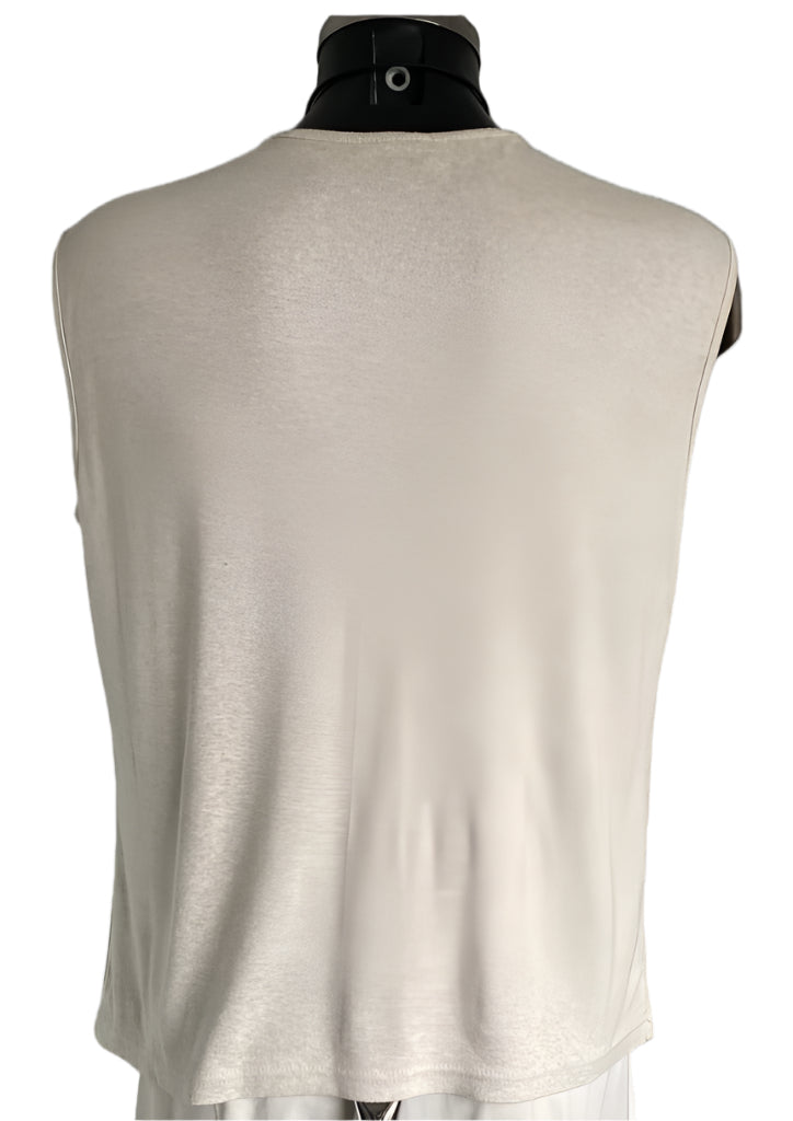 Moschino Cream Vest Top - Size XL - Rear