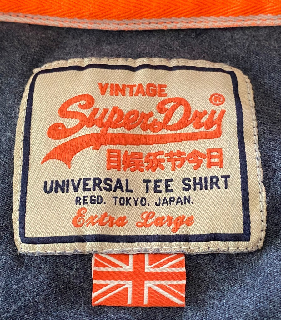 Superdry Unisex Navy T-Shirt - XL - Label