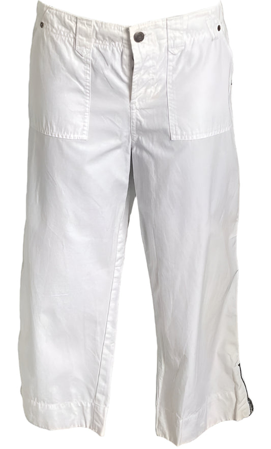 Abercrombie & Fitch White Cropped Trousers UK12 - Pre-loved