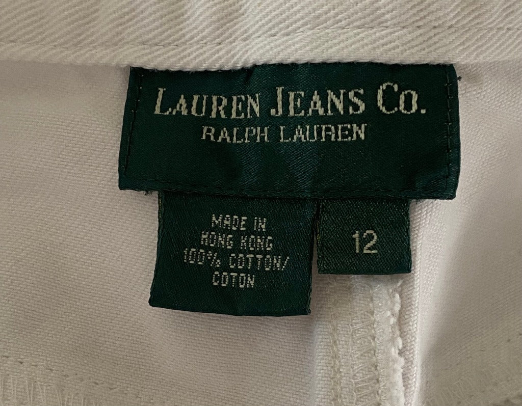 Lauren Jeans Co. White Cropped Jeans - UK12