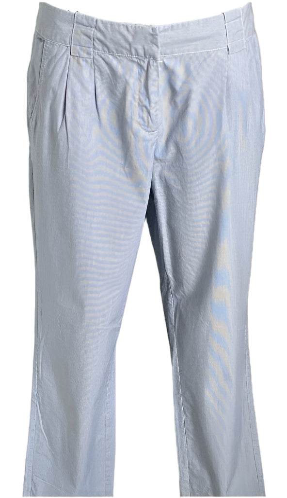 Monsoon Blue/White Cotton Trousers - UK12