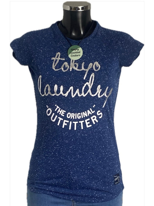 Tokyo Laundry Navy T-Shirt - Size UK10