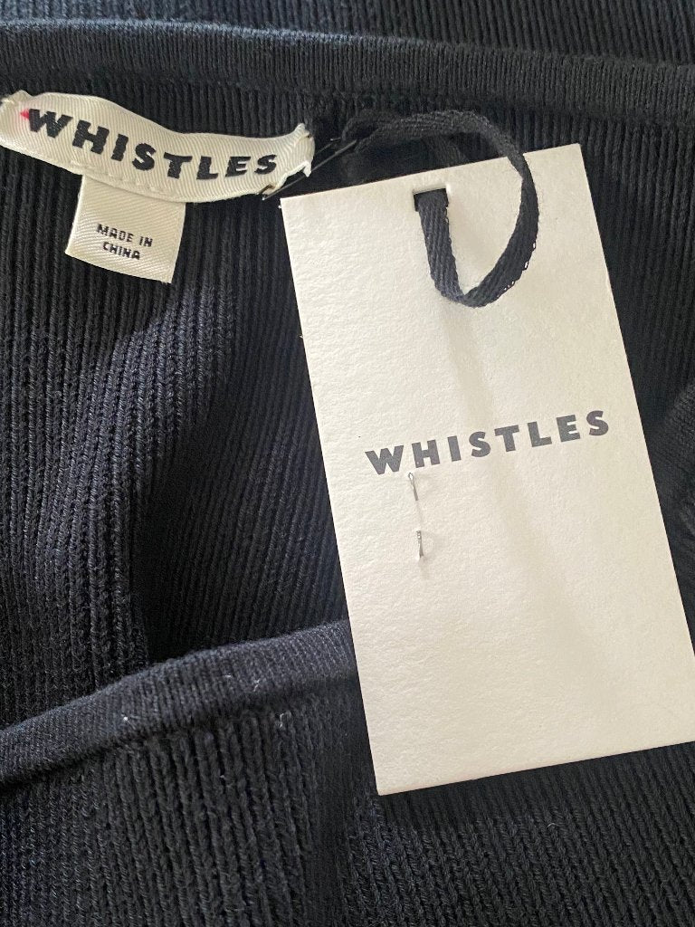 Whistles Black Knitted Quintaro Top - UK L