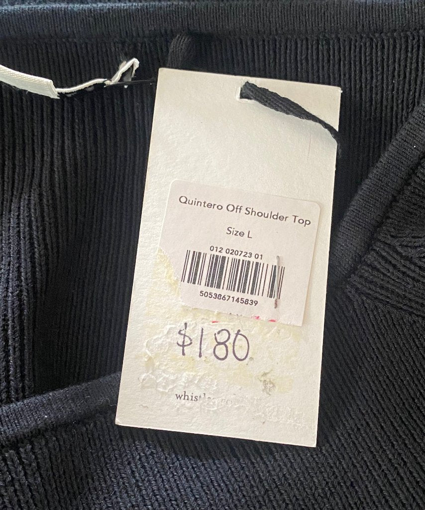 Whistles Black Knitted Quintaro Top - Price Tag
