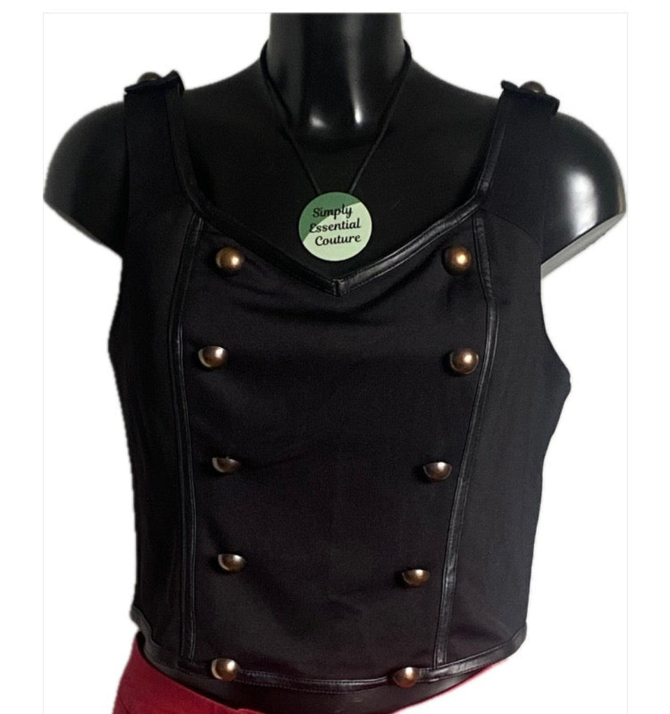 Hell Bunny Black Corset Style Top - Size M