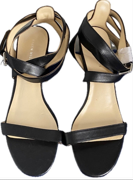 Karen Millen Black Leather Sandals - UK8